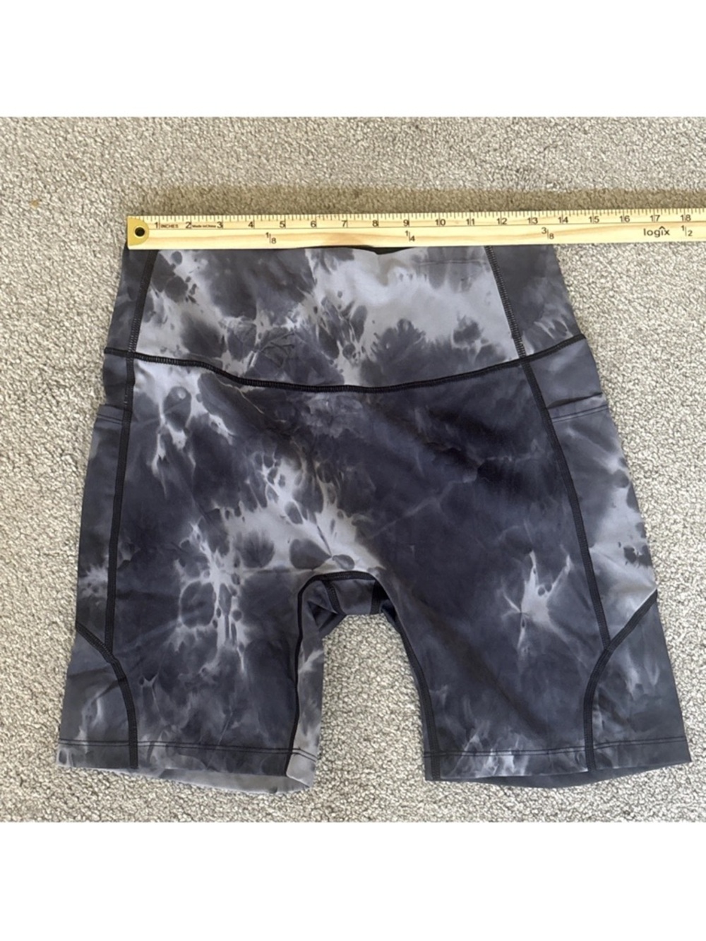 Baleaf Modern City Athletic High Rise Dark Tie-Dye Biker Cycling Shorts SZ L NEW - Picture 11 of 13